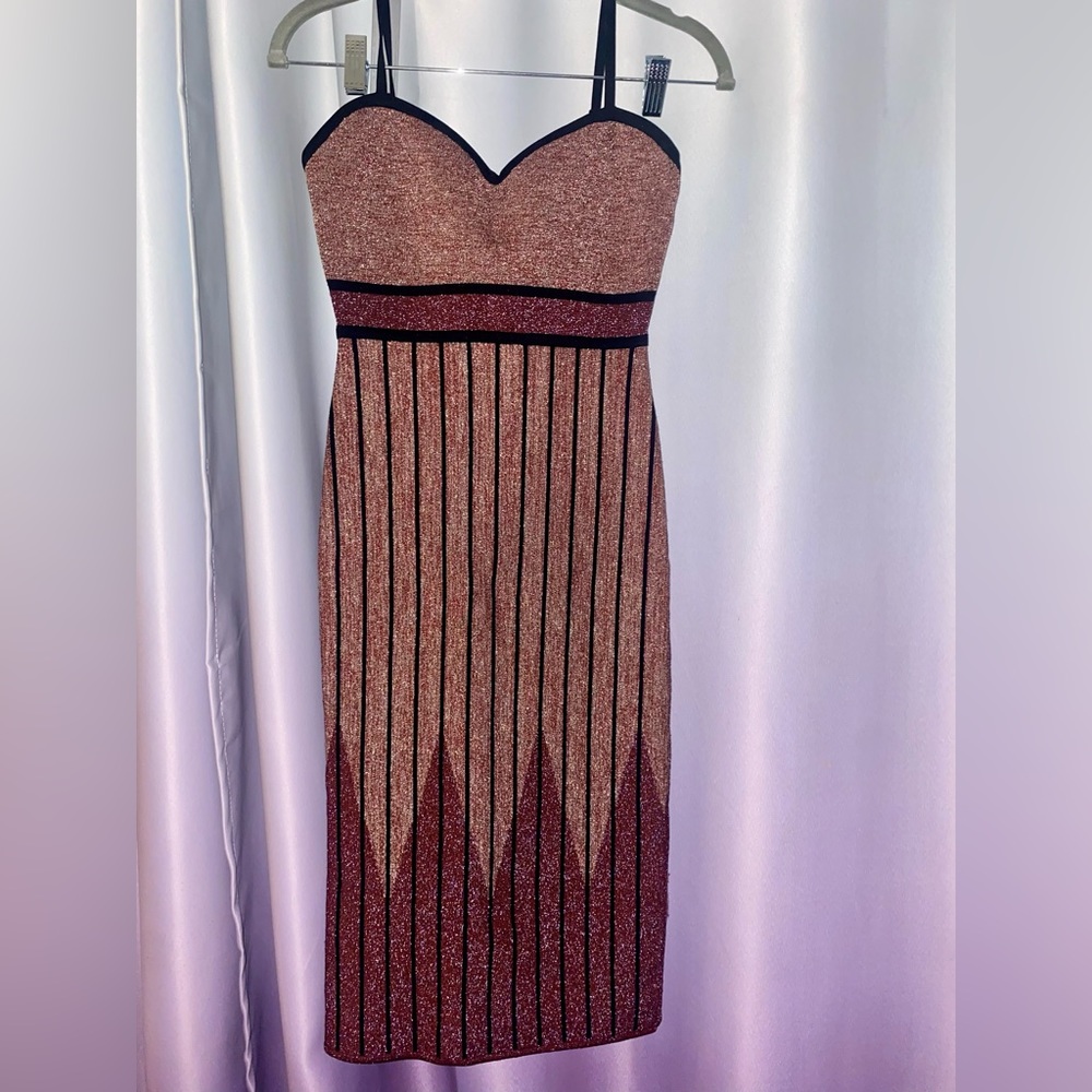 NWT BCBG Beautiful, Colorful Metallic Dress size S